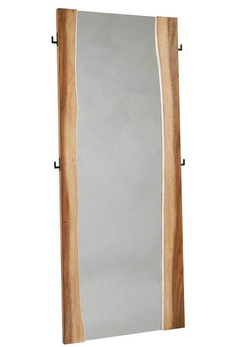 Side angle of Winslow Standing Floor Mirror with curvy edge frame