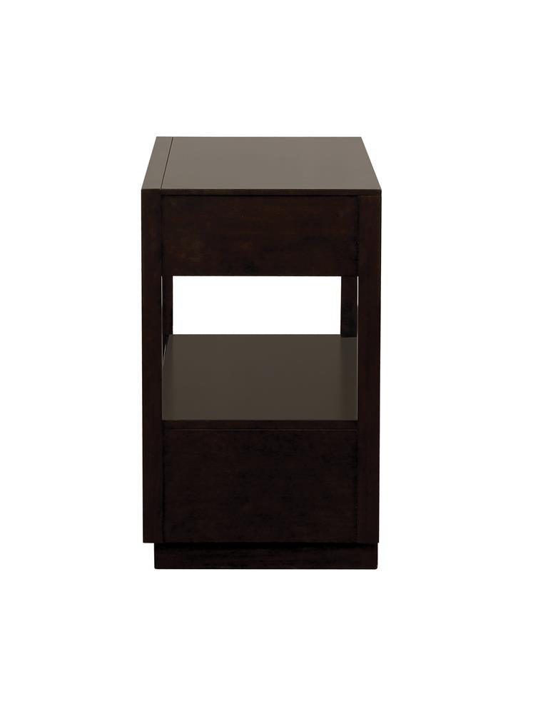 Top view showing drawer details and USB outlet