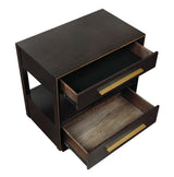 Drawer partially open showing velvet lining