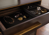 Durango 8-drawer dresser in smoked peppercorn finish with metallic drawer pulls