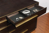 Durango 8-drawer dresser in smoked peppercorn finish with metallic drawer pulls