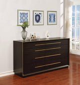 Durango Dresser Mirror Smoked Peppercorn - full view with bedroom set