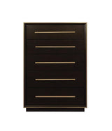 Durango 5-Drawer Chest side angle showcasing gold handles