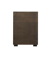 Durango Chest detail of wood grain and gold hardware