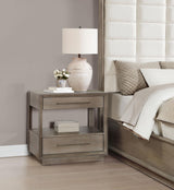 Durango nightstand side view showing open shelf