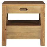 Top view of Maderia walnut nightstand surface
