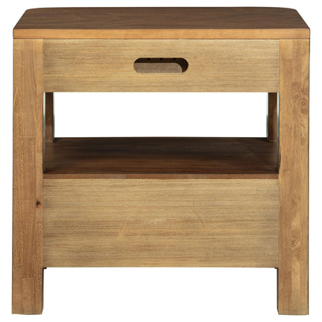 Top view of Maderia walnut nightstand surface