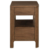 Drawer joinery detail on Maderia nightstand