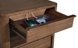 Maderia nightstand with drawers open