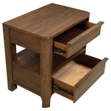 Side profile of Maderia walnut nightstand