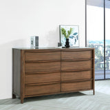 Walnut finish on Maderia 8-drawer dresser
