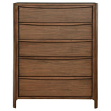 Close-up of chest drawer with finger-tip pull hardware