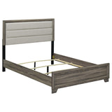 Close-up of upholstered headboard