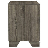 Open drawer revealing smooth metal glides on Wright nightstand