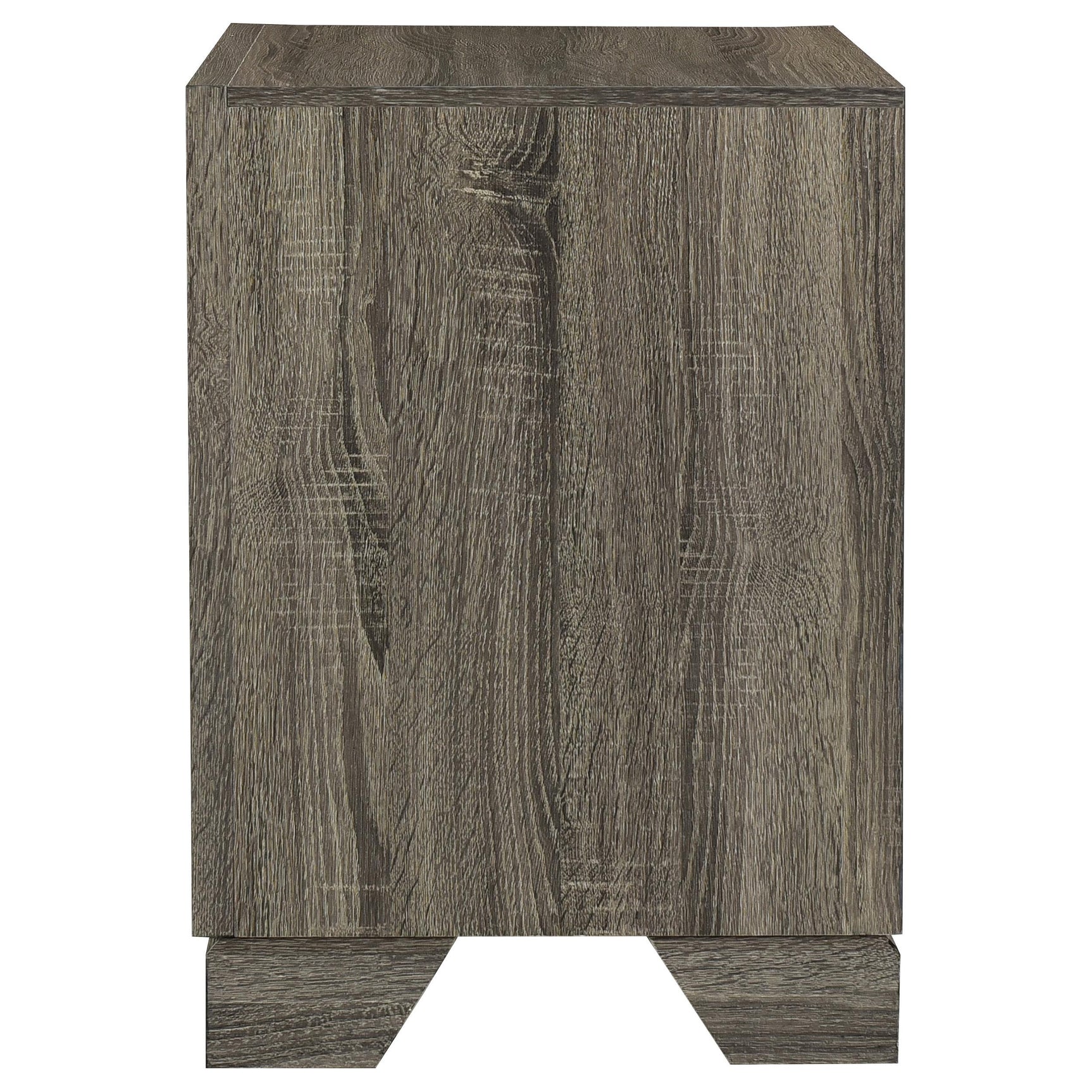 Open drawer revealing smooth metal glides on Wright nightstand