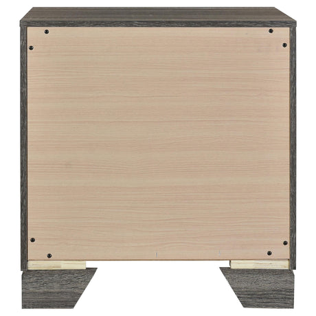 Wright nightstand in bedroom setting with lamp and decor