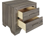 Wright nightstand alongside matching dresser in brown oak finish