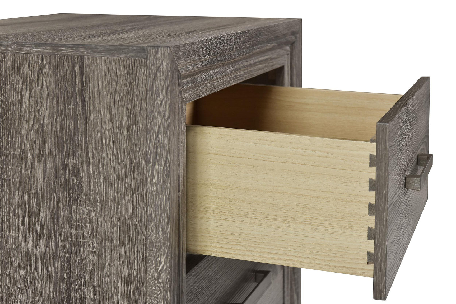 Wright nightstand angle emphasizing clean lines and finish