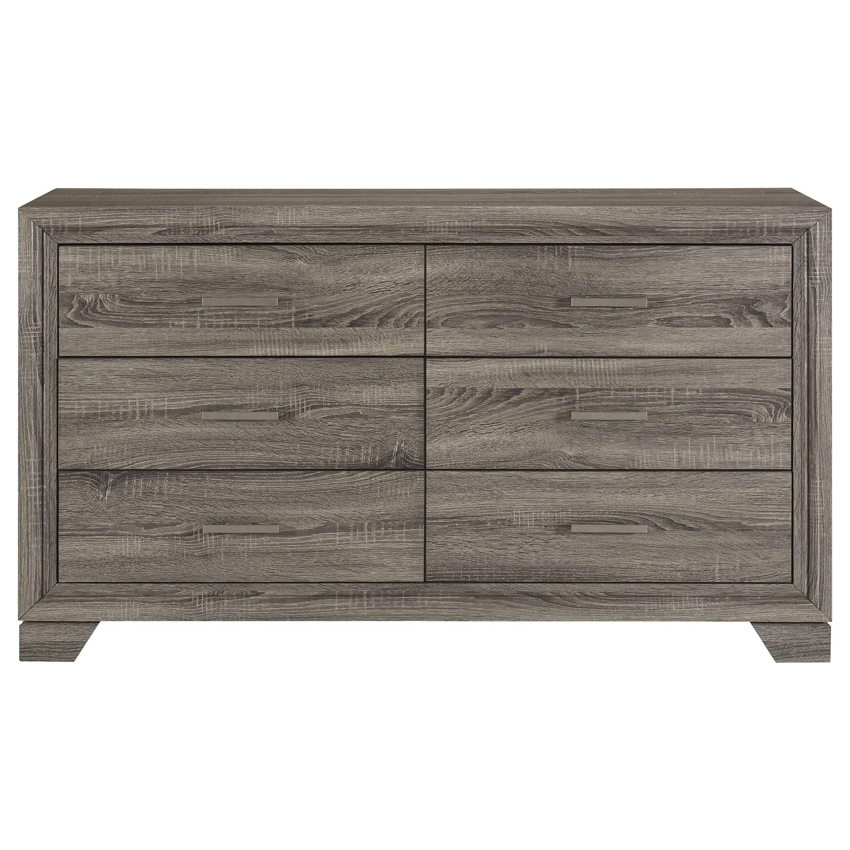 Side view of Wright 6-drawer dresser cabinet
