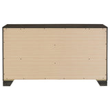 Brown oak finish texture on dresser surface