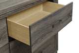 Perspective view of Wright dresser in room setting