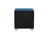 Rear angle of Melody Nightstand with nailhead trim and tapered legs
