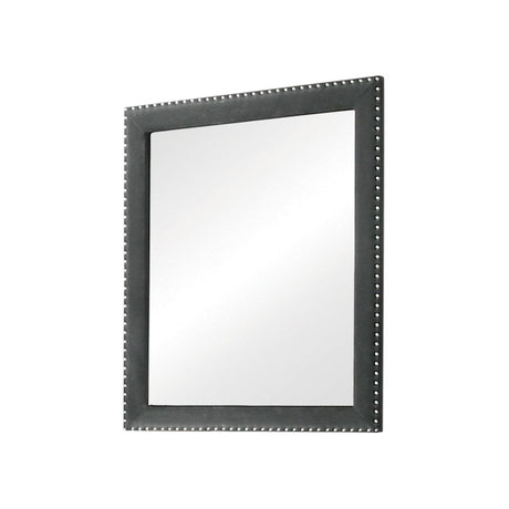Melody Grey Upholstered Rectangular Dresser Mirror front view