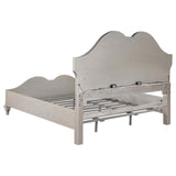 Channel tufted ivory upholstered headboard and footboard