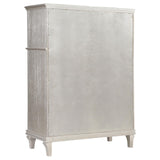 Evangeline 5-Piece Upholstered Platform Eastern King Bedroom Set Ivory And Silver Oak