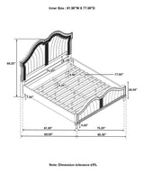 Evangeline 5-Piece Upholstered Platform Eastern King Bedroom Set Ivory And Silver Oak