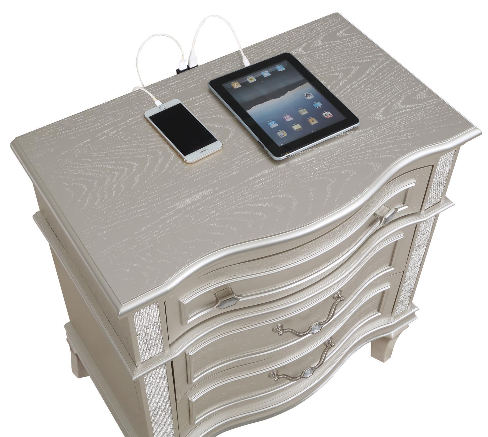 Back view of Evangeline nightstand showing solid wood construction