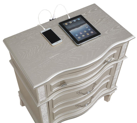 Back view of Evangeline nightstand showing solid wood construction