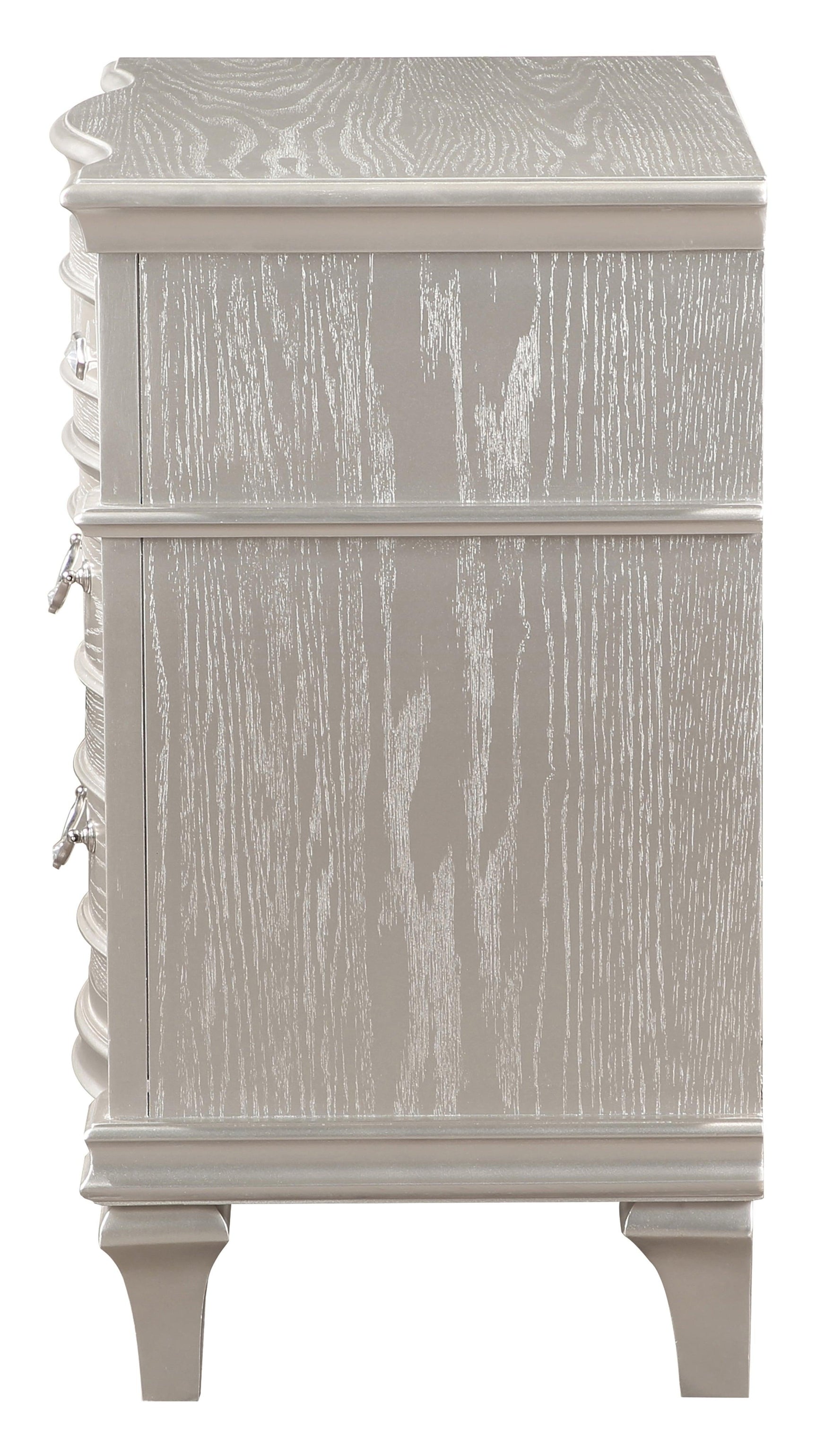 Top drawer open showing grey felt lining