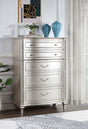 Evangeline 6-Drawer Chest Silver Oak angled front view