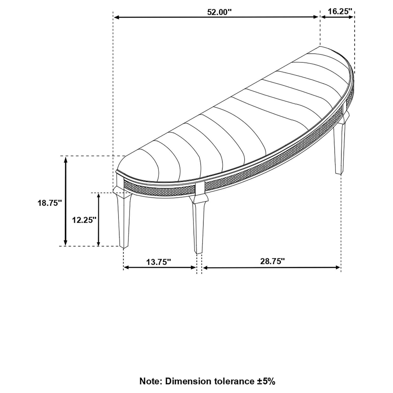 Bench placed in a room setting with decor
