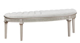 Side view of Doma Light Gray Upholstered Fabric Bench