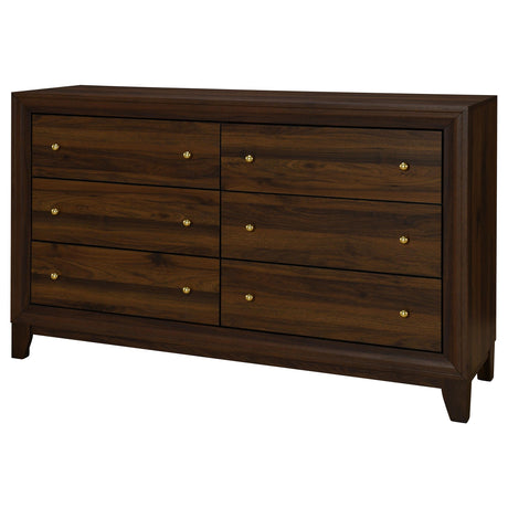 Metal knob hardware on Welsley dresser drawer