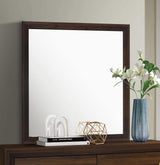 Side view of Welsley walnut dresser mirror