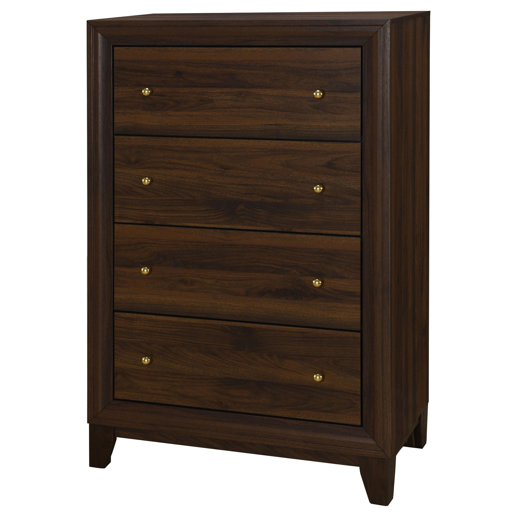 Welsley chest drawer open highlighting smooth metal glides