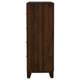 Top view of Welsley 4-drawer chest in walnut