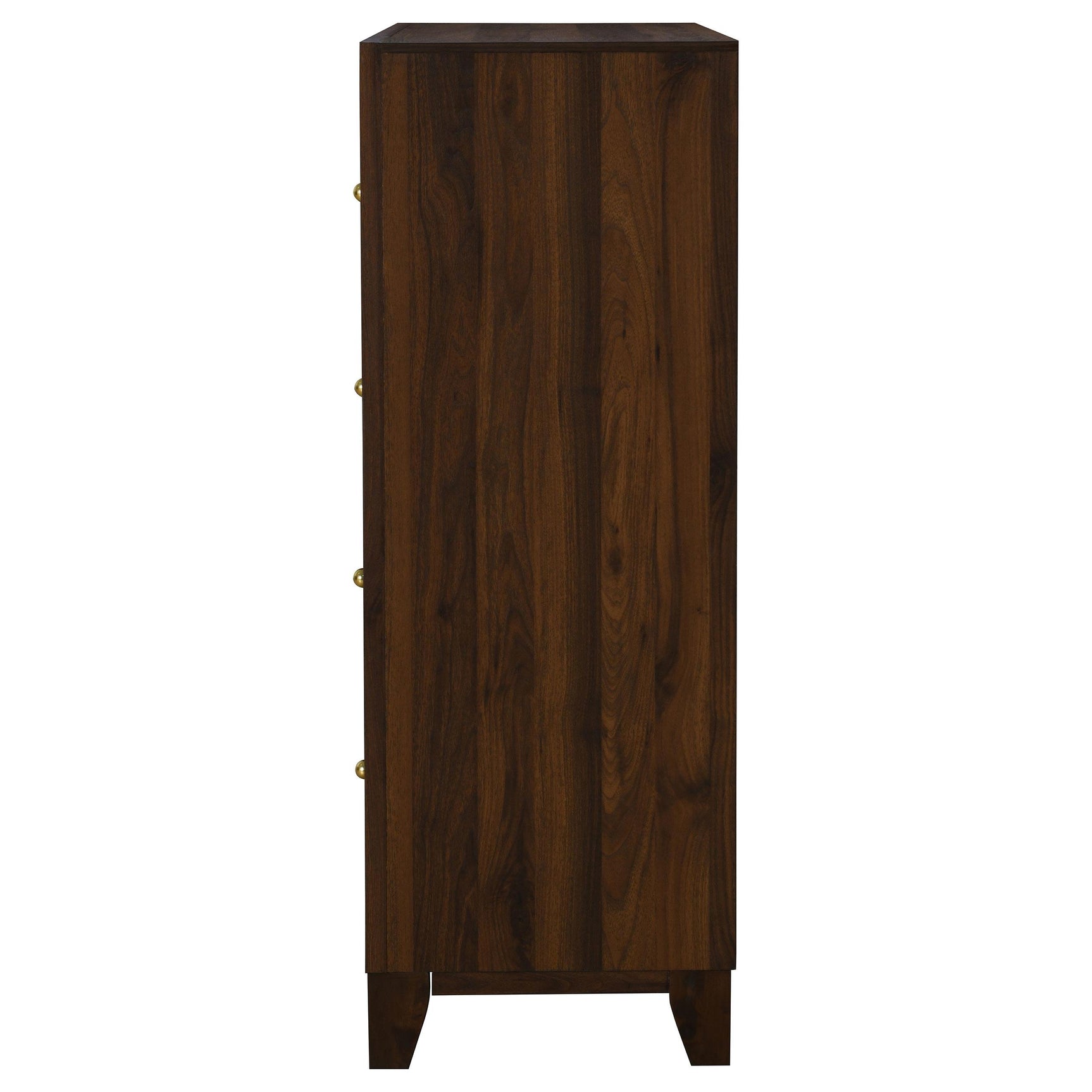 Top view of Welsley 4-drawer chest in walnut