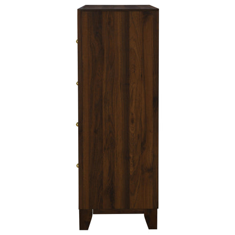 Top view of Welsley 4-drawer chest in walnut