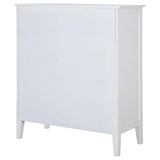 White finish and rattan accent detail