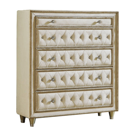 Antonella Upholstered Queen Bed full length side profile