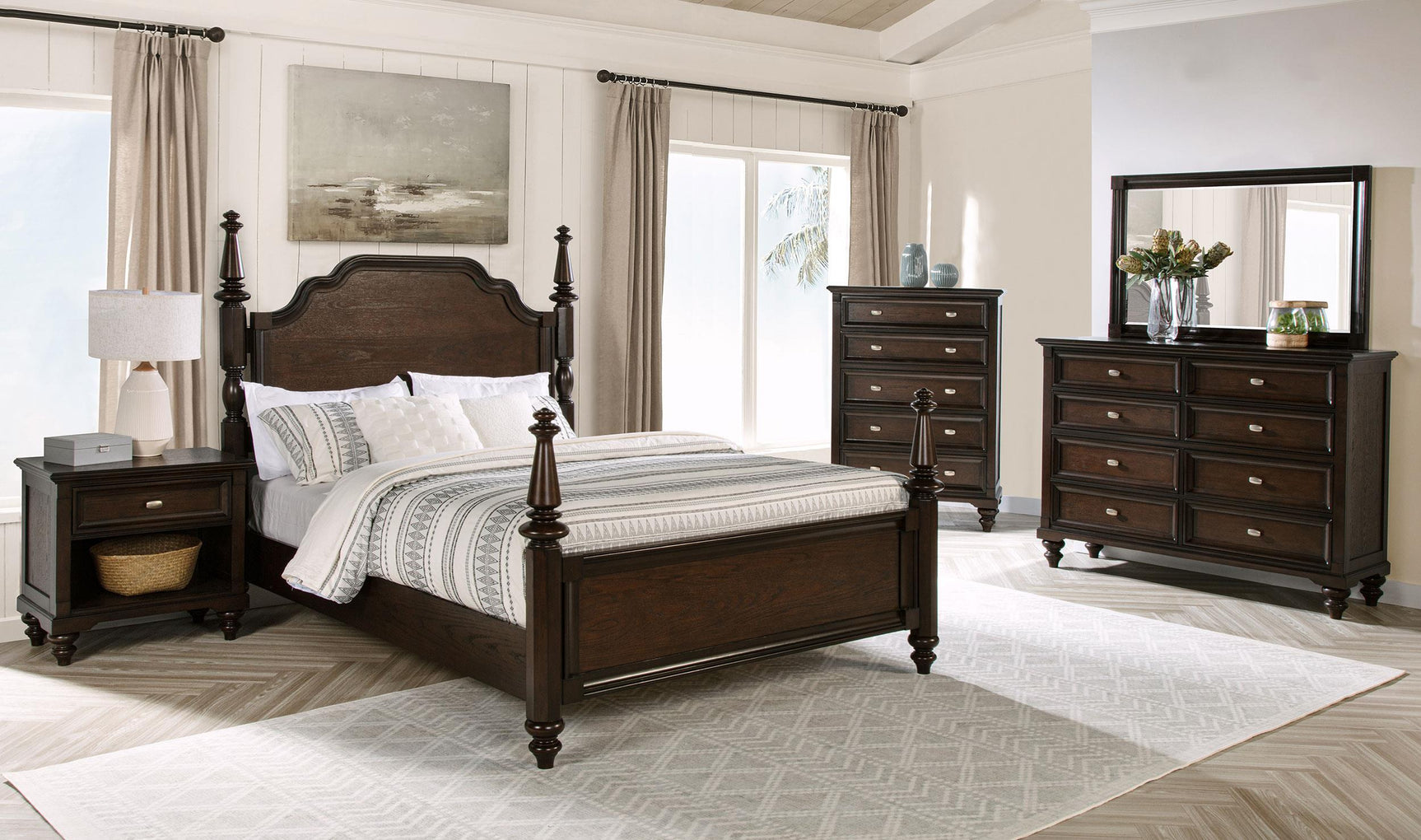 Andover Queen Bed full view in bedroom