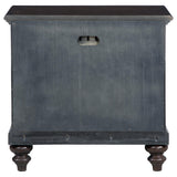 Cable management system detail on Andover nightstand