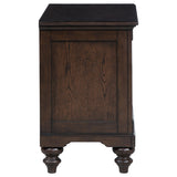 Drawer metal extension glide hardware on Andover nightstand
