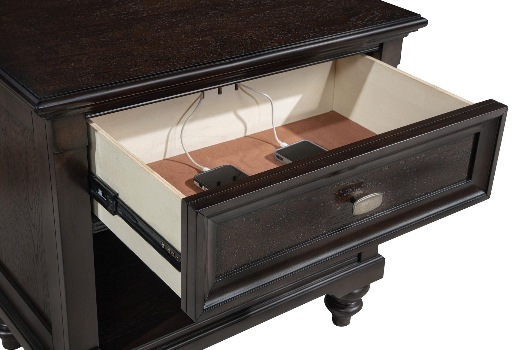 Andover nightstand showcasing English dovetail drawer joinery