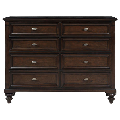 Top drawers with dark brown felt lining