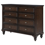 Side view of Andover 8-drawer dresser